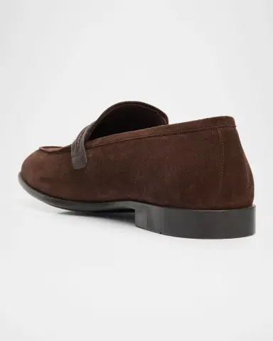 Ferragamo Men's Terence Suede Side-Gancio Loafers | Thumbnail 4 Ferragamo Men's Terence Suede Side-Gancio Loafers | Thumbnail 4