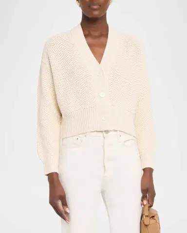 Majestic Filatures Cropped Organic Cotton Cardigan | Thumbnail 4 Majestic Filatures Cropped Organic Cotton Cardigan | Thumbnail 4