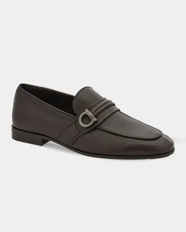 Ferragamo Men's Side-Gancio Leather Loafers | Thumbnail 5