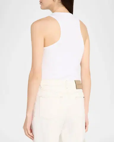 Peserico Crewneck Stretch Linen-Cotton Tank Top | Thumbnail 3