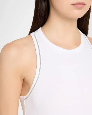 Peserico Crewneck Stretch Linen-Cotton Tank Top | Thumbnail 5