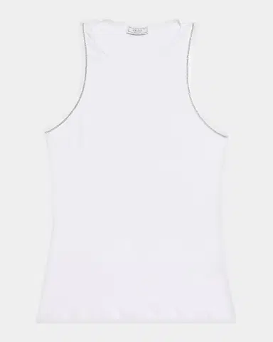 Peserico Crewneck Stretch Linen-Cotton Tank Top | Thumbnail 1