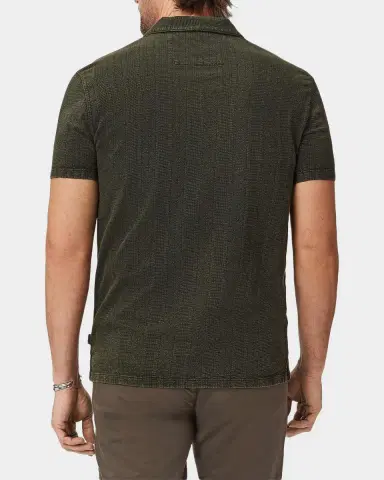 JOHN VARVATOS Men's Zion Garment-Dyed Jacquard Polo Shirt | Thumbnail 3 JOHN VARVATOS Men's Zion Garment-Dyed Jacquard Polo Shirt | Thumbnail 3