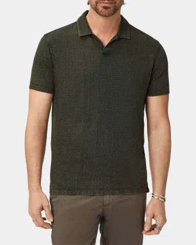 JOHN VARVATOS Men's Zion Garment-Dyed Jacquard Polo Shirt | Thumbnail 4 JOHN VARVATOS Men's Zion Garment-Dyed Jacquard Polo Shirt | Thumbnail 4