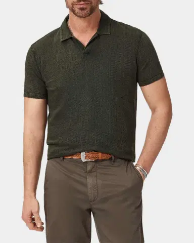 JOHN VARVATOS Men's Zion Garment-Dyed Jacquard Polo Shirt | Thumbnail 7 JOHN VARVATOS Men's Zion Garment-Dyed Jacquard Polo Shirt | Thumbnail 7