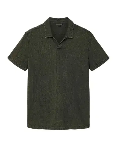 JOHN VARVATOS Men's Zion Garment-Dyed Jacquard Polo Shirt | Thumbnail 1 JOHN VARVATOS Men's Zion Garment-Dyed Jacquard Polo Shirt | Thumbnail 1