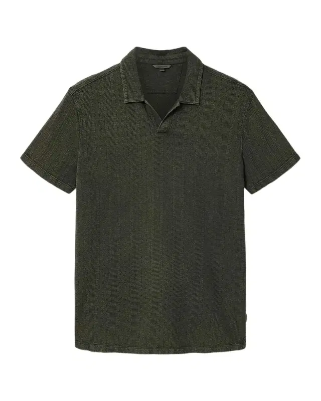 John Varvatos Men 's Zion Garment-Dyed Jacquard Polo Shirt