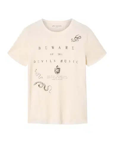 JOHN VARVATOS Men's Beware Cotton Raw-Edge Crewneck T-Shirt | Thumbnail 1 JOHN VARVATOS Men's Beware Cotton Raw-Edge Crewneck T-Shirt | Thumbnail 1