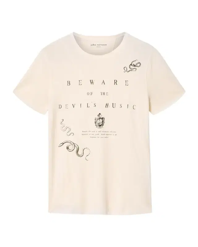 Men 's Beware Cotton Raw-Edge Crewneck T-Shirt