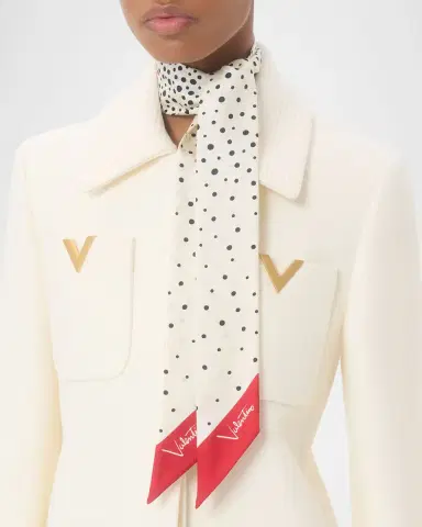 Valentino Garavani Little Stars Starry Silk Bandeaux Scarf | Thumbnail 2 Valentino Garavani Little Stars Starry Silk Bandeaux Scarf | Thumbnail 2