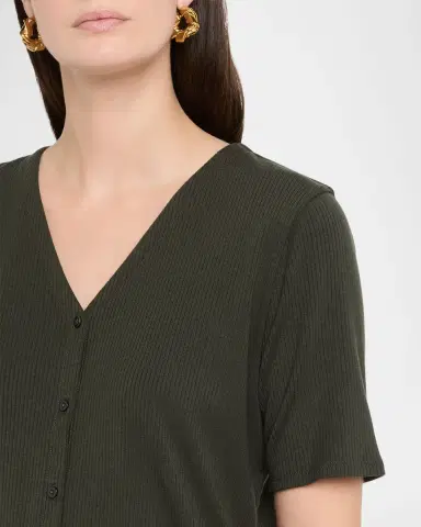 Eileen Fisher V-Neck Rib Knit Jersey Top | Thumbnail 5 Eileen Fisher V-Neck Rib Knit Jersey Top | Thumbnail 5