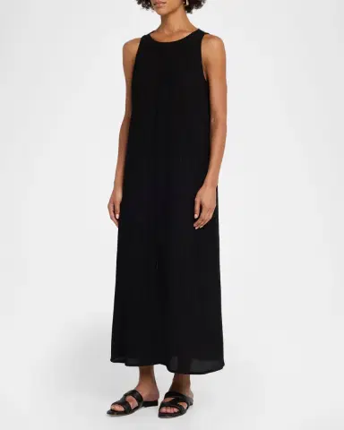 Eileen Fisher Sleeveless Crinkled Maxi Shift Dress | Thumbnail 3 Eileen Fisher Sleeveless Crinkled Maxi Shift Dress | Thumbnail 3