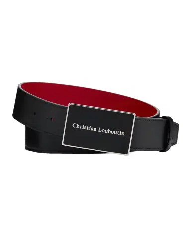 Christian Louboutin Men's Canopy Logo Plate Leather Belt | Thumbnail 2 Christian Louboutin Men's Canopy Logo Plate Leather Belt | Thumbnail 2