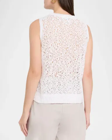 Eileen Fisher Slubby Organic Cotton Open-Knit Tank | Thumbnail 3 Eileen Fisher Slubby Organic Cotton Open-Knit Tank | Thumbnail 3