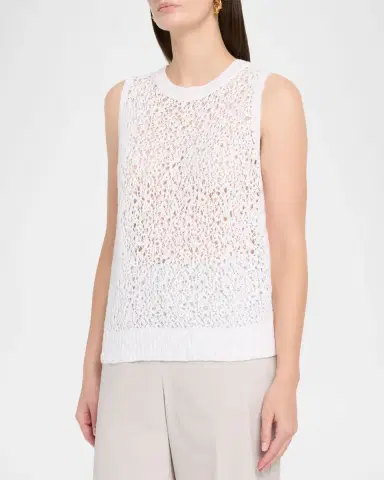 Eileen Fisher Slubby Organic Cotton Open-Knit Tank | Thumbnail 4 Eileen Fisher Slubby Organic Cotton Open-Knit Tank | Thumbnail 4