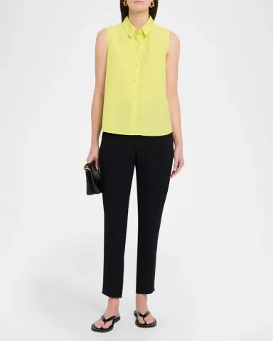 Eileen Fisher Sleeveless Organic Cotton Poplin Shirt | Thumbnail 2 Eileen Fisher Sleeveless Organic Cotton Poplin Shirt | Thumbnail 2
