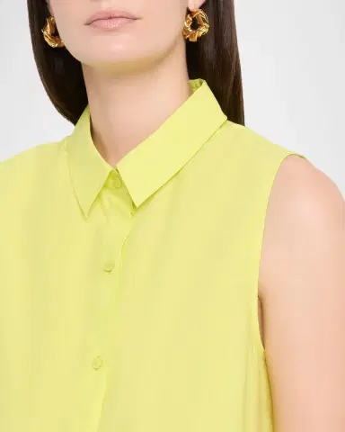 Eileen Fisher Sleeveless Organic Cotton Poplin Shirt | Thumbnail 5 Eileen Fisher Sleeveless Organic Cotton Poplin Shirt | Thumbnail 5