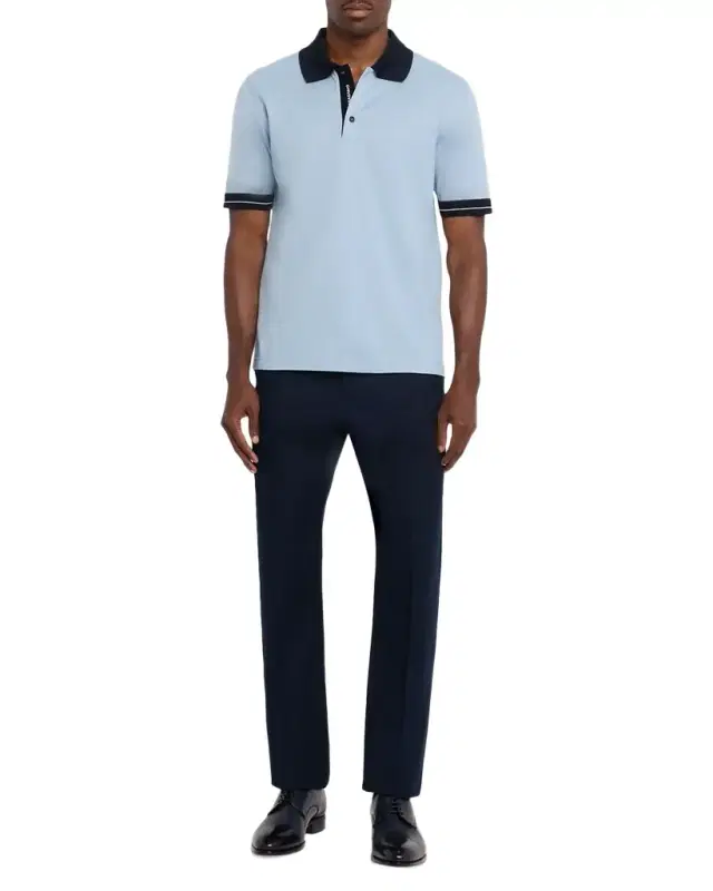 Ferragamo Men 's Contrast-Trim Cotton Pique Polo Shirt