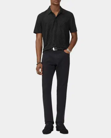 JOHN VARVATOS Men's Marcel Cheetah Jacquard Polo Shirt | Thumbnail 2 JOHN VARVATOS Men's Marcel Cheetah Jacquard Polo Shirt | Thumbnail 2