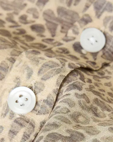 JOHN VARVATOS Men's Bucks Linen Animal-Print Button-Down Shirt | Thumbnail 5 JOHN VARVATOS Men's Bucks Linen Animal-Print Button-Down Shirt | Thumbnail 5
