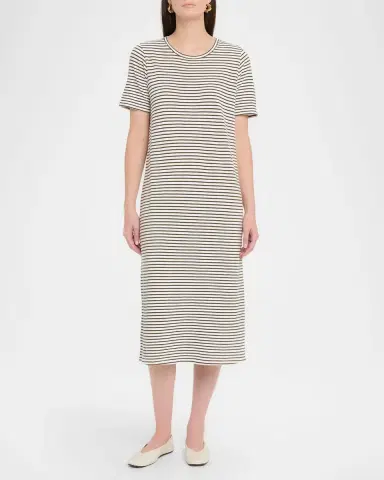 Eileen Fisher Striped Organic Cotton Knit Midi Dress | Thumbnail 2 Eileen Fisher Striped Organic Cotton Knit Midi Dress | Thumbnail 2