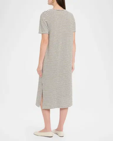 Eileen Fisher Striped Organic Cotton Knit Midi Dress | Thumbnail 3 Eileen Fisher Striped Organic Cotton Knit Midi Dress | Thumbnail 3