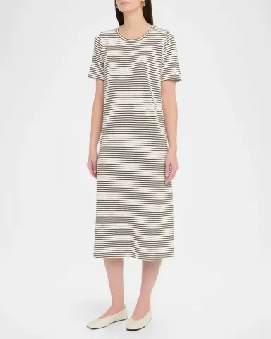 Eileen Fisher Striped Organic Cotton Knit Midi Dress | Thumbnail 4 Eileen Fisher Striped Organic Cotton Knit Midi Dress | Thumbnail 4