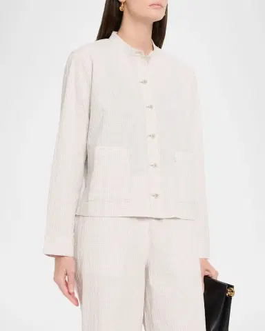Eileen Fisher Seersucker Check Shirt Jacket | Thumbnail 4 Eileen Fisher Seersucker Check Shirt Jacket | Thumbnail 4