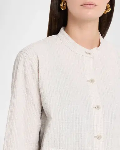 Eileen Fisher Seersucker Check Shirt Jacket | Thumbnail 5 Eileen Fisher Seersucker Check Shirt Jacket | Thumbnail 5