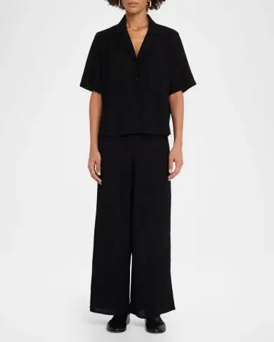 Eileen Fisher Crinkled Wide-Leg Ankle Pants | Thumbnail 2