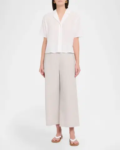 Eileen Fisher Boxy Textured Organic Cotton-Blend Shirt | Thumbnail 2 Eileen Fisher Boxy Textured Organic Cotton-Blend Shirt | Thumbnail 2