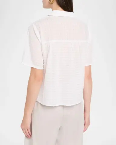 Eileen Fisher Boxy Textured Organic Cotton-Blend Shirt | Thumbnail 3 Eileen Fisher Boxy Textured Organic Cotton-Blend Shirt | Thumbnail 3