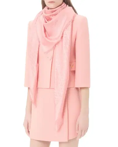 Valentino Garavani Toute La V Wool and Silk Shawl | Thumbnail 1 Valentino Garavani Toute La V Wool and Silk Shawl | Thumbnail 1
