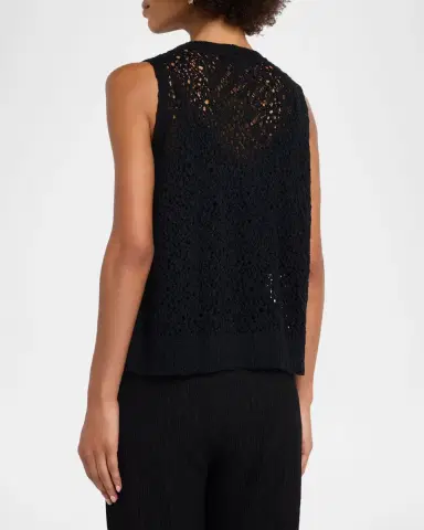 Eileen Fisher Slubby Organic Cotton Open-Knit Tank | Thumbnail 3 Eileen Fisher Slubby Organic Cotton Open-Knit Tank | Thumbnail 3