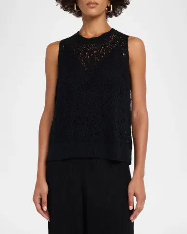 Eileen Fisher Slubby Organic Cotton Open-Knit Tank | Thumbnail 4 Eileen Fisher Slubby Organic Cotton Open-Knit Tank | Thumbnail 4