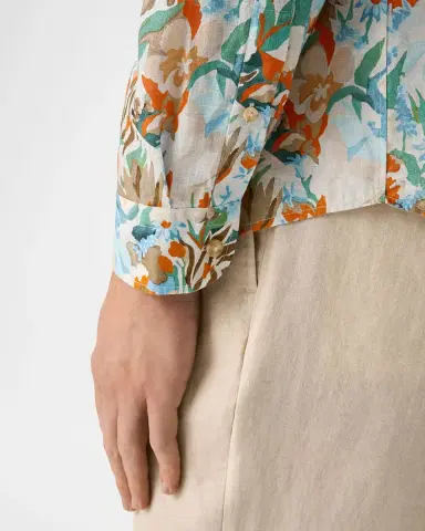 Eton Men's Linen Floral-Print Button-Down Shirt | Thumbnail 5 Eton Men's Linen Floral-Print Button-Down Shirt | Thumbnail 5
