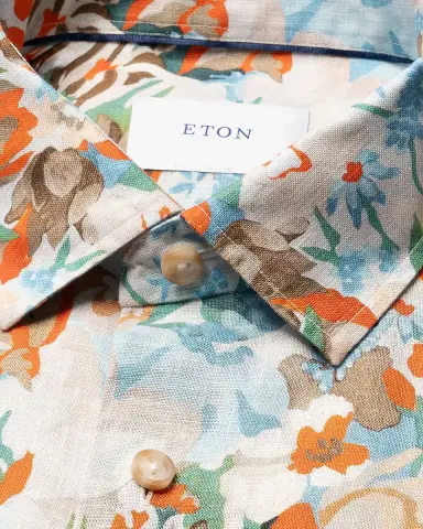 Eton Men's Linen Floral-Print Button-Down Shirt | Thumbnail 8 Eton Men's Linen Floral-Print Button-Down Shirt | Thumbnail 8