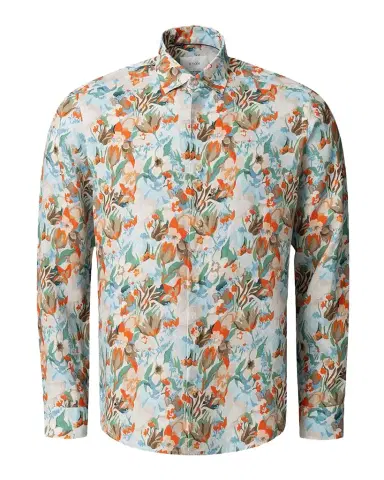 Eton Men's Linen Floral-Print Button-Down Shirt | Thumbnail 1 Eton Men's Linen Floral-Print Button-Down Shirt | Thumbnail 1