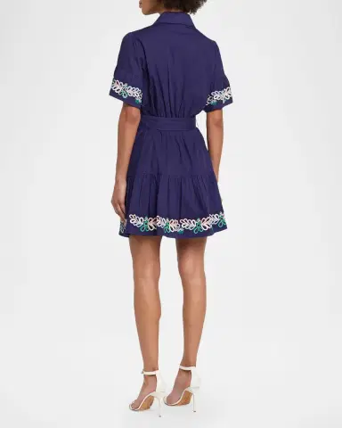 Shoshanna Lima Embroidered Flounce Cotton Mini Dress | Thumbnail 3 Shoshanna Lima Embroidered Flounce Cotton Mini Dress | Thumbnail 3