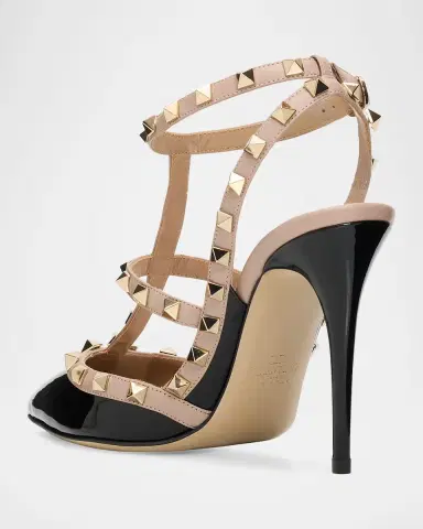 Valentino Garavani 100mm Rockstud Patent Leather Pumps | Thumbnail 3