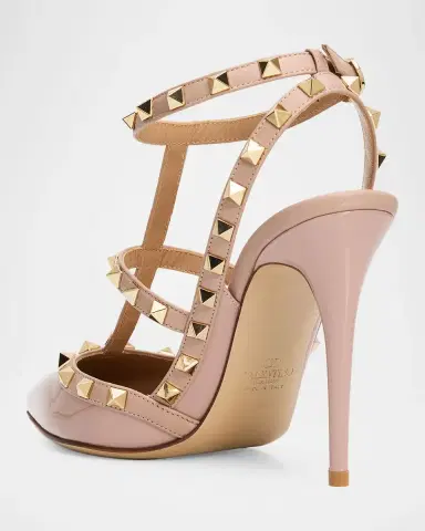 Valentino Garavani 100mm Rockstud Patent Leather Pumps | Thumbnail 3