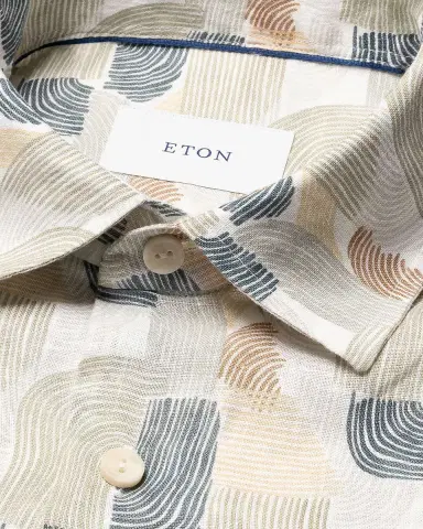 Eton Men's Linen Abstract-Print Button-Down Shirt | Thumbnail 5