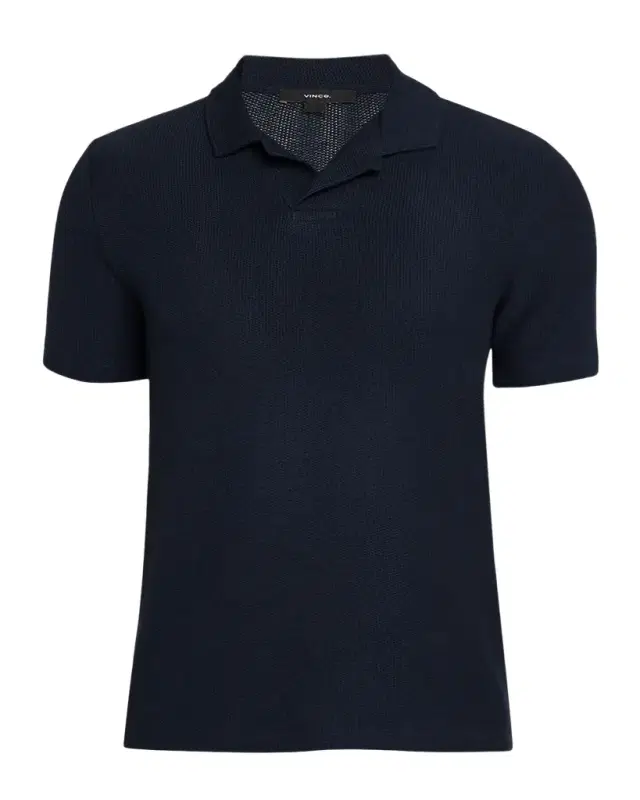 Men 's Honeycomb Johnny Collar Polo Shirt