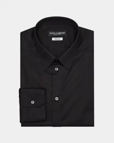 Dolce & Gabbana Men's Stretch-Cotton Point Collar Button-Front Shirt | Thumbnail 3