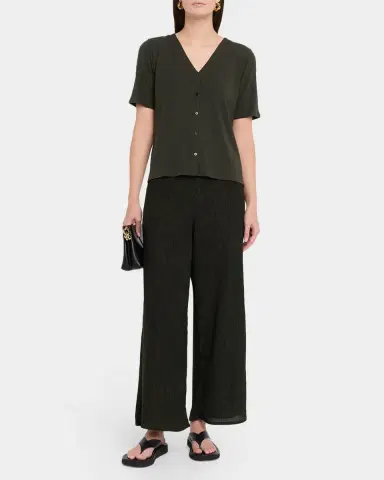 Eileen Fisher Crinkled Wide-Leg Ankle Pants | Thumbnail 2 Eileen Fisher Crinkled Wide-Leg Ankle Pants | Thumbnail 2