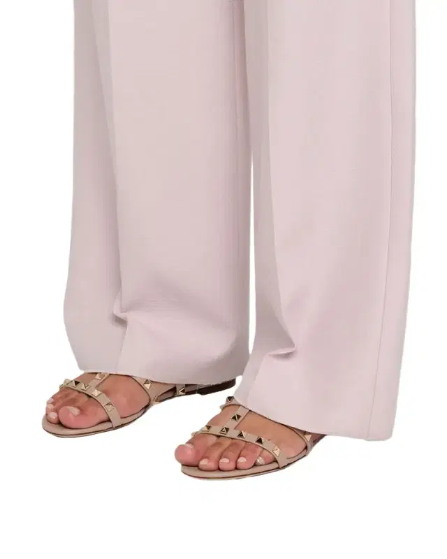 Valentino Garavani Rockstud Leather Flat Slide Sandals