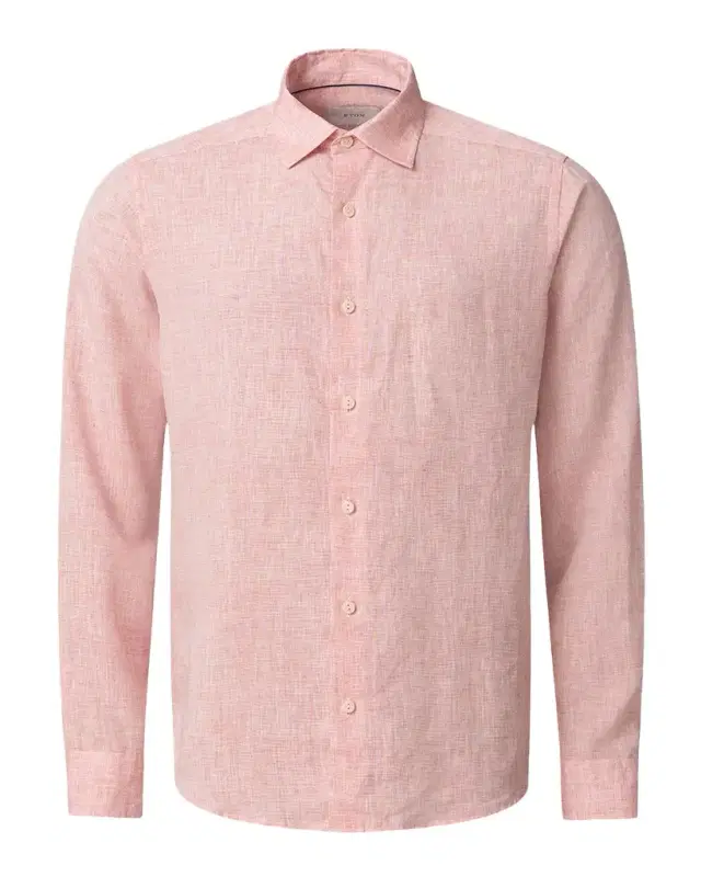 Men 's Solid Linen Button-Down Shirt