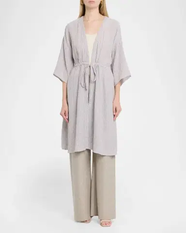 Eileen Fisher Striped Gauzy Organic Cotton Caftan | Thumbnail 2 Eileen Fisher Striped Gauzy Organic Cotton Caftan | Thumbnail 2