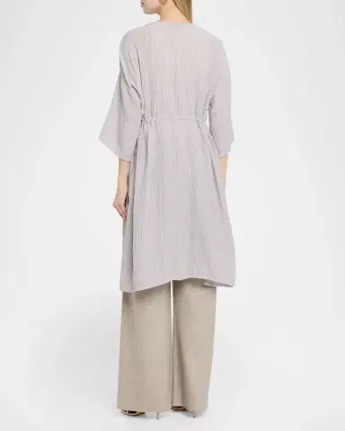 Eileen Fisher Striped Gauzy Organic Cotton Caftan | Thumbnail 3 Eileen Fisher Striped Gauzy Organic Cotton Caftan | Thumbnail 3