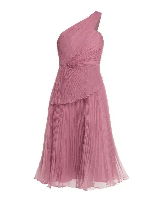 Cece Pleated One-Shoulder Organza Midi Dress